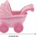 HOMSFOU Baby Shower Cake Decorations Stroller Cake Topper Baby Bottle Edible Toppers 2.55X1.57X1.37 Inch 5 Pieces for Toddler Birthday Party