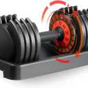 Skok 55 lbs Adjustable Single Dumbbell, Adjustable Weights Dumbbells Set for Men and Women with Anti-Slip Fast Adjust Weight by Turning Handle,Black Dumbbell with Tray, 1 ct