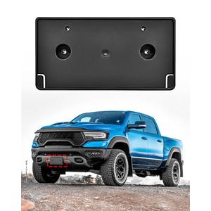TOP-MAX Front Plate License Bracket Holder Only Compatible w/ 2019-2024 Ram 1500 Rebel, 2021-2024 Ram 1500 TRX Replaces OEM 68274219AD CH1068153, No Drill License Bracket Mounting Kit w/Screws