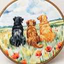 embroidery art piece Three Dogs Decoration