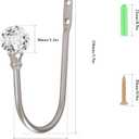 Curtain Holdback, 4Pcs Wall Mounted Drapery Tiebacks with Clear Crystal Ball, Heavy Duty Metal Decorative Window Drapery Curtain Holder Curtain Hooks with Screws, Sliver