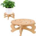 Plant Stand Indoor, Bamboo & Wood Plant Holders Indoor Stand, No Screws Required Stable Outdoor Plant Pot Stand, Wooden Stand for Plants Fit 5-15 Inch Pots, Support 190lb Adult