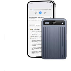 AI Voice Recorder 64GB Memory, 104 Languages Real-Time Translation - Ultra-Portable Voice Activated Recorder for Meetings/Lectures/Travel, Perfect for Students, Journalists & Business Professionals