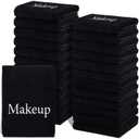TURSTIN 24 Pack Makeup Remover Towels 13x13 Inch Microfiber Face Towels Reusable Makeup Wash Cloth Facial Cleansing Makeup Towels for Women Skin Care, Black