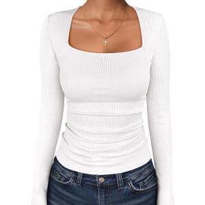 ANRABESS Womens Long Sleeve Square Neck Tops Ribbed Knit Slim Fit Shirts Basic Tee 2025 Fall Dressy Casual T-Shirts Clothes (Large)