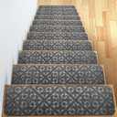 Carpet Stair Treads Set of 13 Non Slip/Skid Rubber Runner Mats or Rug Tread  Indoor Outdoor Pet Dog Stair Treads Pads  Non-Slip Stairway Carpet Rugs (Gray) 8" x 30" (Grey)