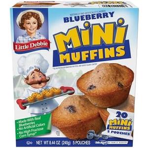 Little Debbie Blueberry Mini Muffins, 5 Pouches, 8.44 OZ Box, EXP:Jun/07/2026