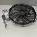 BLACKHORSE-RACING 16" 16 inch Electric Radiator Fan High 3000 + CFM Thermostat Wiring Switch Relay Kit Black