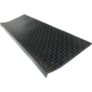 Rubber-Cal Diamond-Plate Non-Slip Rubber Tread Stair Mats (6 Pack), Black, 9.75" X 29.75"