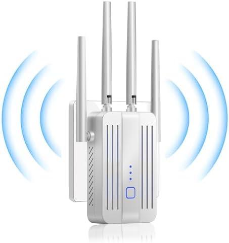 WiFi Extender Signal Booster for Home: 2026 Internet Repeater Long Range Up to 9995 Sq. Ft. Whole Home WiFi Coverage (White)