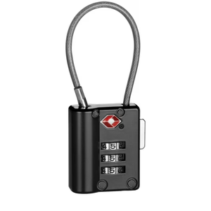 Travelsmart TS399X Cable Lock, 1-3/4 in L Cable/Chain, 3 Dial Lock