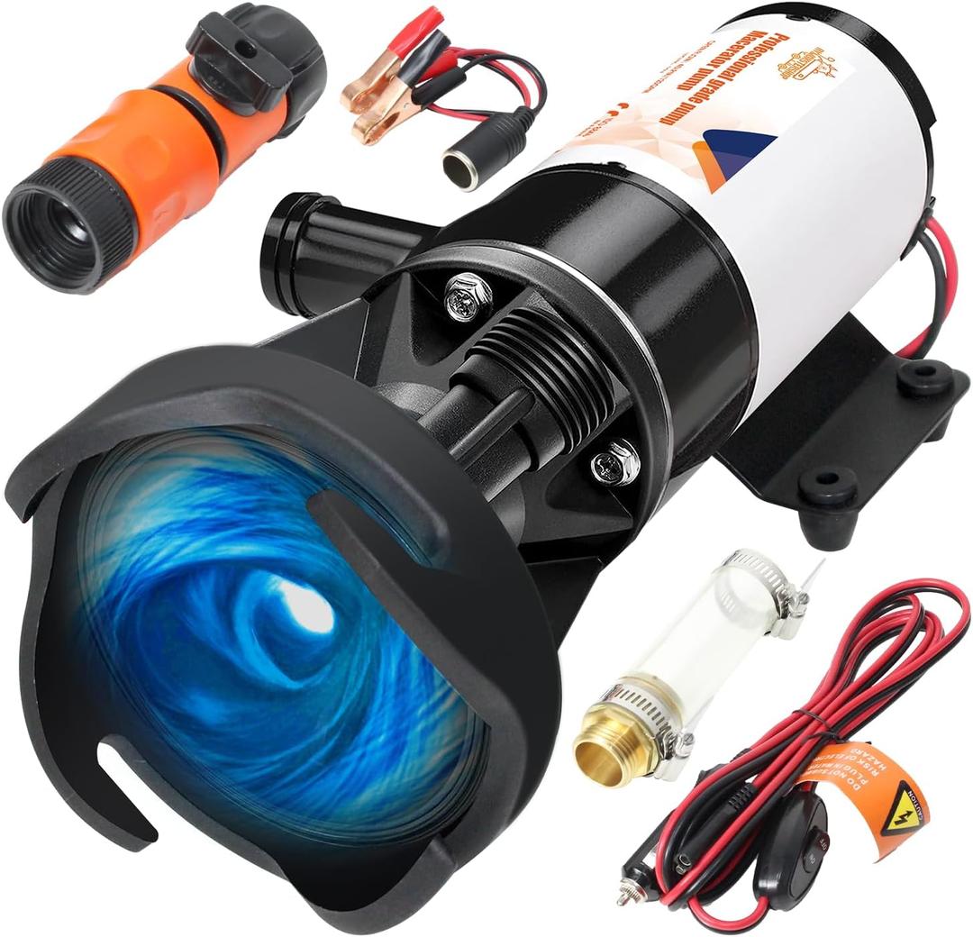 12V RV Macerator Pump - 12 Gpm Quick Release Portable RV Sewage Pump, Dump 15 Gallons of Waste per Minute