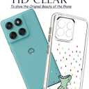 Unov Case Compatible with Motolora Moto Edge 60 Fusion Moto 60 5G Clear with Dino Rainbow Dinosaur Dragon Embossed Pattern Design Soft TPU Shock Absorption Slim Protective Back Cover