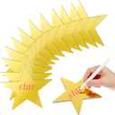 48 Pcs 6 Inch Gold Star Cutouts Double Printed Paper Gold Cutouts Glitter Star Decor Decoration Cardboard Red Carpet Party Supplies for Bulletin Boards Christmas Weddings