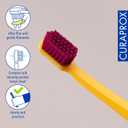 Curaprox CS 12460 Velvet Soft Toothbrush Sensitive Gum Care | Ultra-Gentle Cleaning with 12,460 Filaments | Single Pack, Yellow-Burgundy