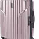 BAGSMART Carry On Luggage 22x14x9 Airline Approved, luggage with Spinner Wheels, 20 Inch Expandable Hardside Carry On Suitcase with TSA Lock Rolling Travel suitcase Carry-On, Pink Lavender