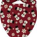 Christmas Dog Bandana, Stylish Snowflake Snowman Print Pet Scarf, Adjustable Comfortable Triangle Dog Scarf for Christmas Party, Winter Holiday Cute Dogs Costumes for Small and Medium Dogs