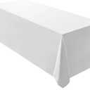 Surmente White Rectangle Tablecloth 90 x 156inch Rectangular Polyester Table Cloth for Weddings, Banquets, or Restaurants