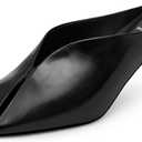 Womens Kitten Heels Square Closed Toe Stiletto Mule Heels Slip on Sandals Comfort Dress Party Pumps (8)