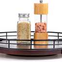 BAMBOO LAND- Lazy Susan Turntable Organizer, 13" Walnut, Lazy Susan for Table Top