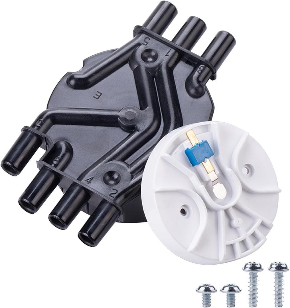 Ignition Distributor Cap and Rotor Kit Compatible with GMC Trucks V6 4.3L Vortec DR475 DR331 D465 D328A DR475T 10452457 10452458