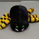 SUNLIN Interactive Halloween Spider Cute Soft Plush Toy for Adults & Kids 3+, Touch & Sound Activated Prank with Sound & Glowing Eyes, Scary Party Supplies Home Decor