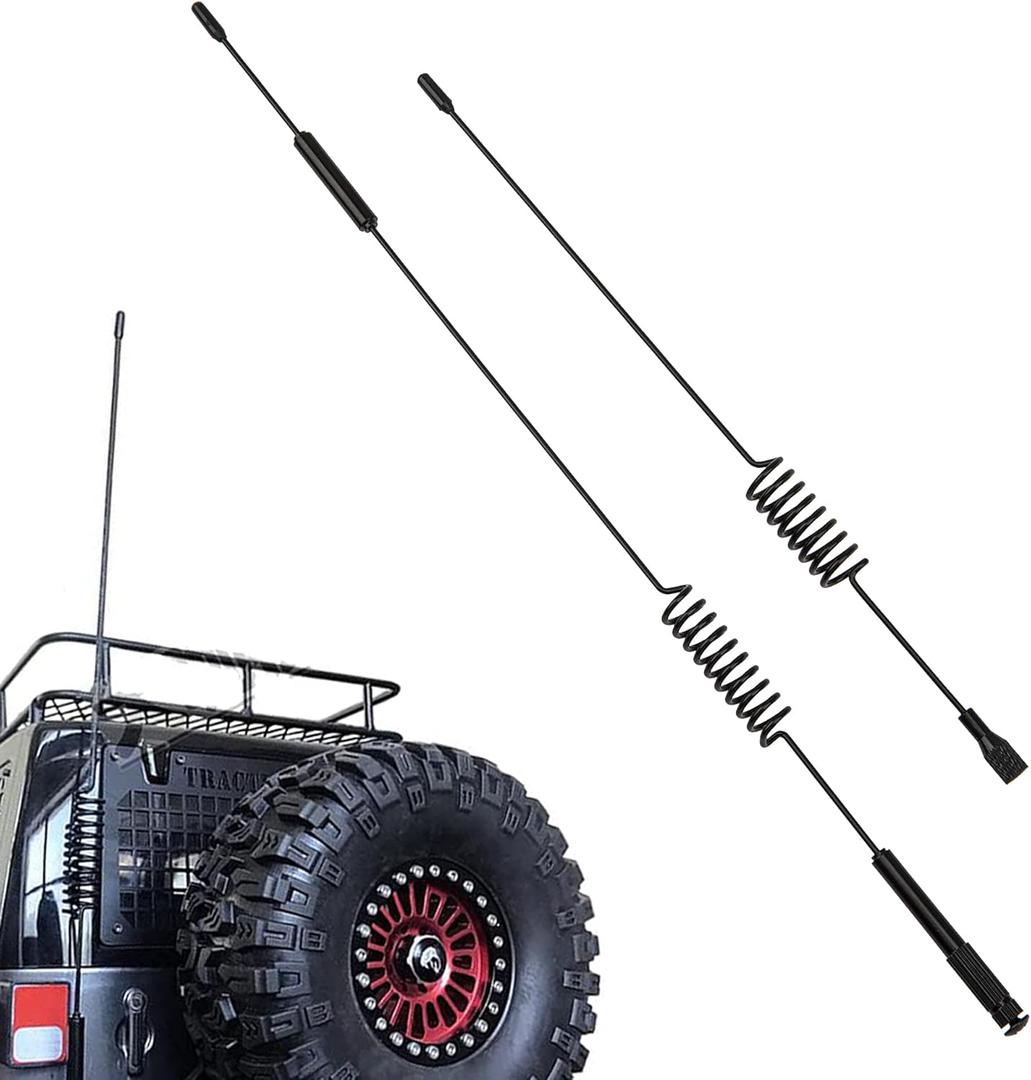 ShareGoo 2Pcs 7.68" & 11.4" Metal Antenna Simulation Decoration Accessories Compatible with Axial SCX10 90046 Traxxas TRX4 D90 D110 Tamiya CC01 1/10 RC Crawler Truck