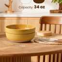Metflavor Pasta Bowls Set of 8, 34oz Speckled Ceramic Bowls Set for Serving Salad, Pasta, Soup, Dinner, 8" Wide and Deep Bowls, Dishwasher & Microwave Safe, Matte Terracotta Base (Ginger Yellow), 8pcs