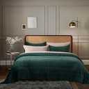 EVERGRACE Luxury Velvet Quilt Set King Size, Ultra Soft Ruched Velvet Bedspread Coverlet Set, Lightweight Velvet Comforter Set with 2 Matching Shams for All Season, Pine Green