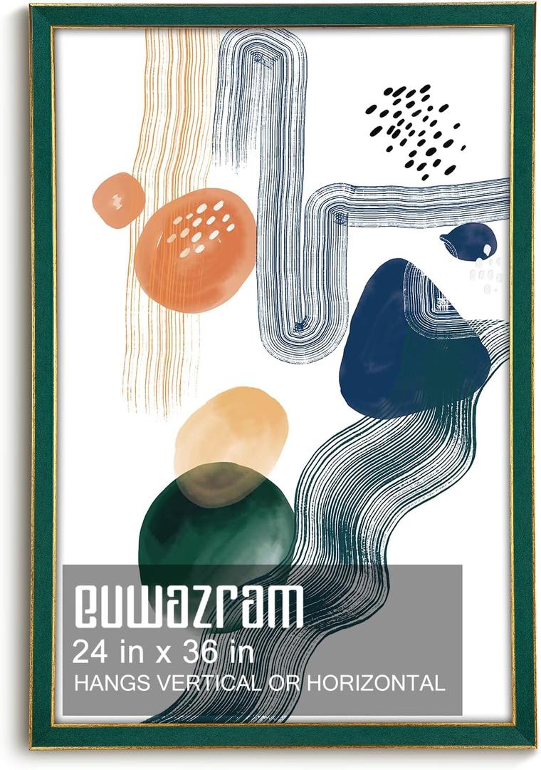 Suede 24x36 Frame - Single Frame, Christmas Elegant Green 24 x 36 Poster Frame, 24x36 Picture Frame for Artwork Puzzles Photos and Movie Posters