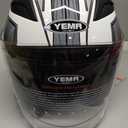 YEMA Open Face Motorcycle Helmet, DOT Approved 3/4 Moped Helmets with Dual Visor Quick Release Buckle for Adults - Scooter/Street Bike (ST-Black, Large)