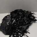 2 Pcs 3.2ft x 8.2ft Shiny Black Metallic Tinsel Foil Fringe Curtain Photo Booth Backdrop Props for Birthday Wedding Bridal Shower Baby Shower Celebration Bachelorette Party Decorations