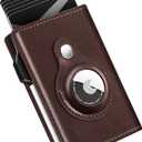 Wallet for Men Minimalist Pop Up Credit Card Case Holder 1-7 Cards, Smart Slim Wallet with Money Clip ID Window RFID Blocking Bifold Compact(Airtag Not Included) Wallets Gifts for Men (Coffee)