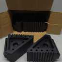 Solid Heavy Duty Rubber Wheel Chocks 4 Packs, Premium Wheel Stopper for Car, Travel Trailers, RV, Truck, and ATV(4 pcs, Black) 8" x 4" x 6"