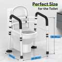 Delog Stand Alone Toilet Safety Rail - Adjustable Width & Height Fit Any Toilet, Medical Toilet Frame for Elderly Handicap Disabled (Black)