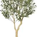 Realead Olive Trees Artificial Indoor - 5FT Faux Olive Tree with White Tall Exquisite Planter - Realistic Fake Olive Tree with Thick Trunk and Lifelike Branches for Home Office Decor