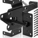 Heavy Duty Gate Latch Self-Locking Automatic Self-Closing Fence Gate Latch, Corrosion-Resistant Gravity Lever Latch for Wooden & Vinyl Gates, Ideal for Pool, Yard, Garden, Outdoor Use  Black, Big