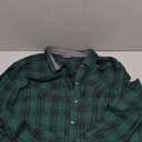 Deer Lady Plaid Flannel Shirts for Women Buffalo Plaid Shirts Oversized Long Sleeve Casual Button Down Blouse Top (X-Large, Green)