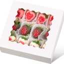 Ocmoiy 20 Pack Pie Boxes, 8 x 8 x 2.5 Inches Bakery Boxes with Window, Auto-Popup Cookie Treat Boxes for Chocolate Strawberries, Pastries, Muffins, Donuts