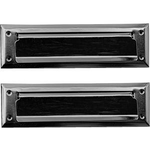 Solid Steel Satin Black Color with Spring Flap | Mail Slot Fits to Most Doors | Outer Size 10 Inches by 3 inches | Set with Front and Rear Piece and Screws | Easy Installation and Long Lasting