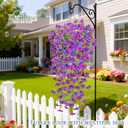Der Rose Artificial Hanging Flowers for Outdoors UV Resistant Fake Hanging Plants for Spring Decoration, Realistic Silk Faux Flowers with Trailing Vines for Porch Patio Balcony Fence Garden Decor