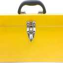 Large Tool Box Organizer Took Box Fishing Tackle Box 16 Inch Tool Box Small Metal Toolbox Organizer With Metal Latch and Handle for Household Warehouse Tools Storage Yellow