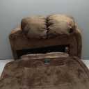 INZOY Oversized Rocker Recliner with Heat and Vibration, Manual Swivel Rocking Chair with Vibrating Massage, Comfy Padded Overstuffed Soft Fabric Heated Recliner, Brown (39"Wx42"Dx40"H)