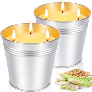Citronella Candles Outdoor, Large 30oz Pack Citronella Candles for Patio, 3-Wick Summer Outdoor Candle Bulk for Home Patio Garden Yard Balcony Camping Party Indoor Outside Decorative