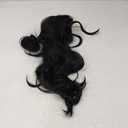 FREE BEAUTY Long Black Wavy Wig for Women 26 Inch Middle Part Curly Wavy Wig Natural Looking Synthetic Heat Resistant Fiber Wig for Daily Party Use