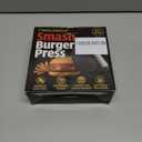 Smash Burger Press 6.7-Inch Round Cast Iron Grill Press with Ergonomic Silicone Handle  Heavy-Duty Bacon with Unique Burger Design for Even Grilling