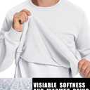 TACVASEN Crewneck Sweatshirts for Men Long Sleeve Warm Fleece Pullover Work Sweatshirts Casual Sweatshirts White L (White, L)