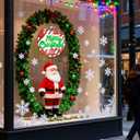 Merry Christmas Welcome Sign for Front Door with Light Strip Front Door Xmas Decoration 12.5UV-Printed PVC Foam Board Porch Sign for Christmas Decor Indoor Outdoor Home Wall(Santa Hat)