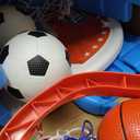 Toddler Basketball Hoop & Soccer Goal, Adjustable, 4 Balls, Indoor & Pool, 44.5X19.5X34.5cm