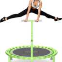 ZCMHAXJ Foldable Mini Trampoline, 40" Rebounder Trampoline for Adults & Kids, 450lbs Capacity with T-Shaped Adjustable Bar, Indoor Fitness Workout Exercise Equipment